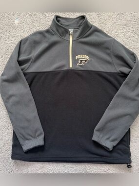 Knights Apparel Purdue Two-Tone Gray & Black Quarter-Zip Fleece Pullover